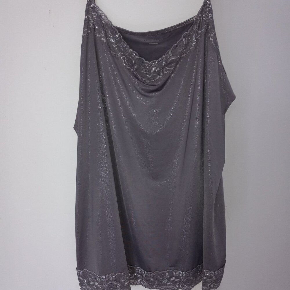 Lane Bryant plus size lace trim shimmer cami